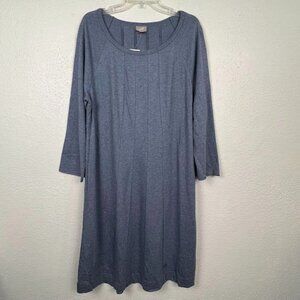 NWT J Jill Women's Blue Heathered Long Sleeve Shift Dress Size XL